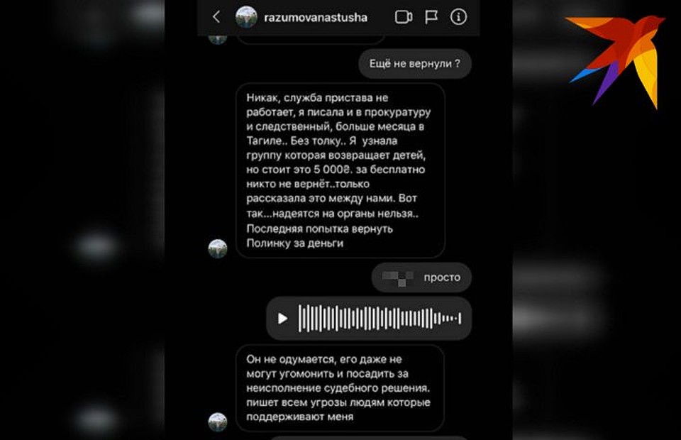 В соцсетях Анастасия не афиширует сумму сбора. Но одной приятельнице все же призналась, что нужные люди готовы помочь с возвращением ей дочери за $ 5000. Фото: предоставлено героями публикации