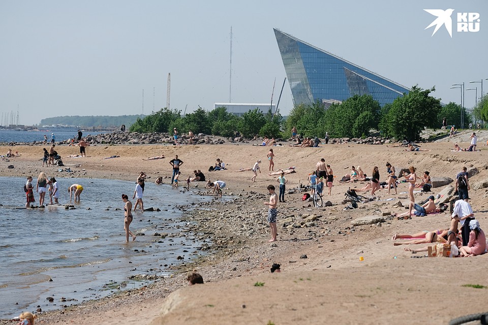 В 30-градусную жару петербуржцы спасаются на стихийных пляжах. Фото: Артем КИЛЬКИН