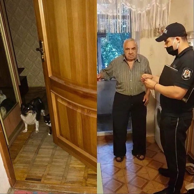 Полицейские навестили деда Василия (Фото: соцсети).