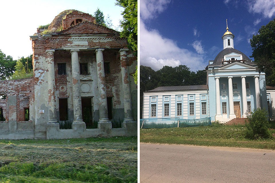Разрушенная и отреставрированная Введенская церковь. Фото: Kuzini/wikimedia.org/Евгений ЧЕРНЫХ