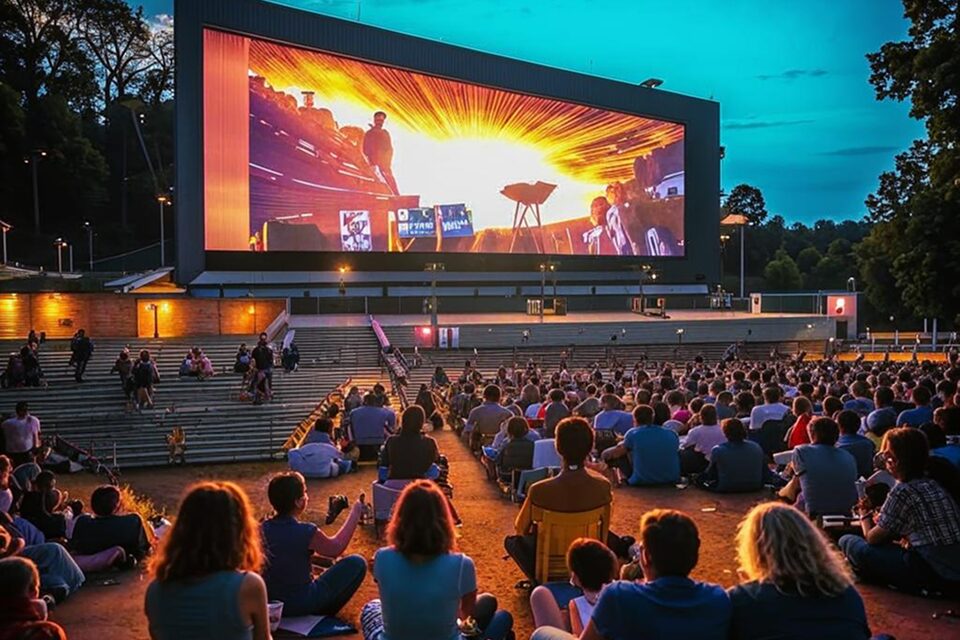 Летний кинотеатр на Василеостровском рынке