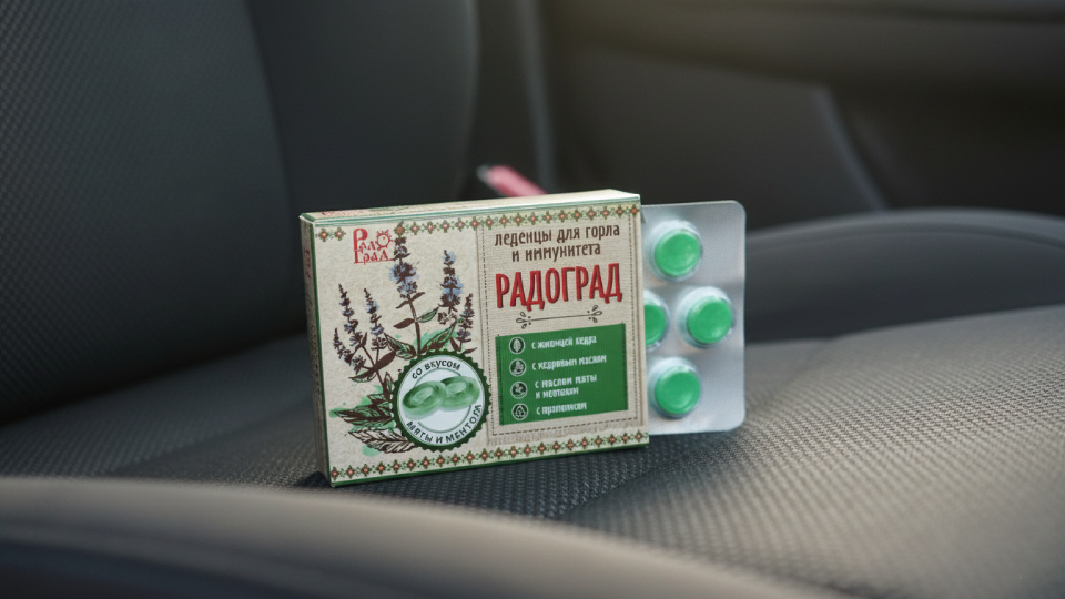 Леденцы живичные «Радоград» с прополисом, мятой и ментолом