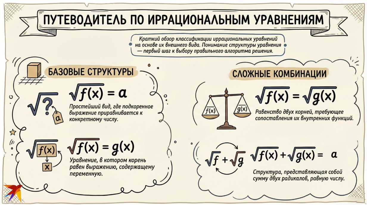Путеводитель по Иррациональным уравнениям