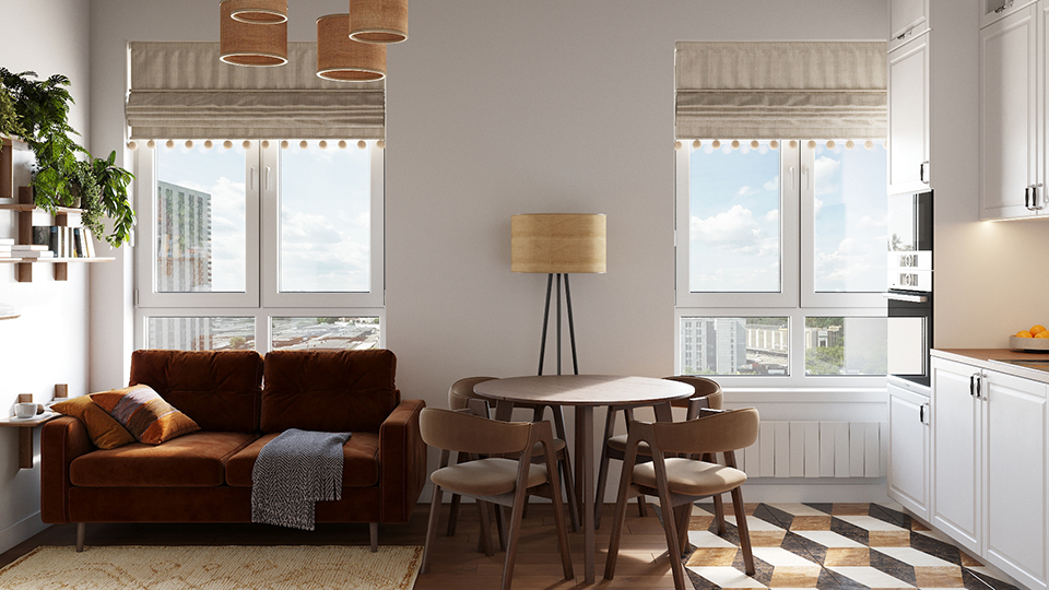 Дизайн кухни-гостиной: 68 лучших фото