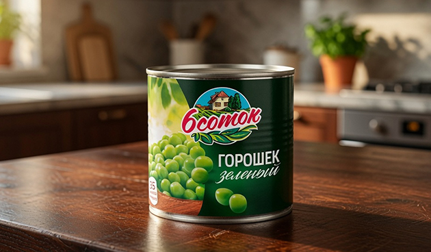 Горошек зеленый консервированный «6 соток»
