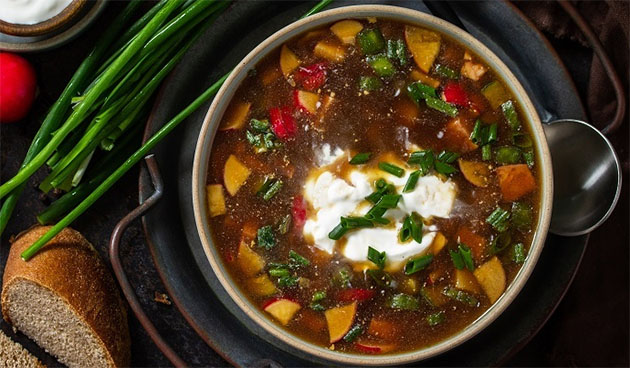 Грибная окрошка на квасе