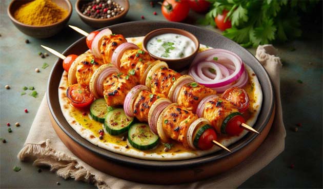 Шашлык с йогуртом и карри