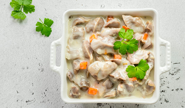 Куриные желудки в кефире