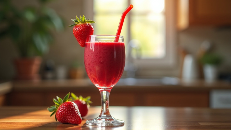 Смузи с клубникой и черешней