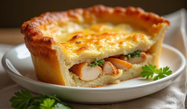 Пирог с картофелем и курицей