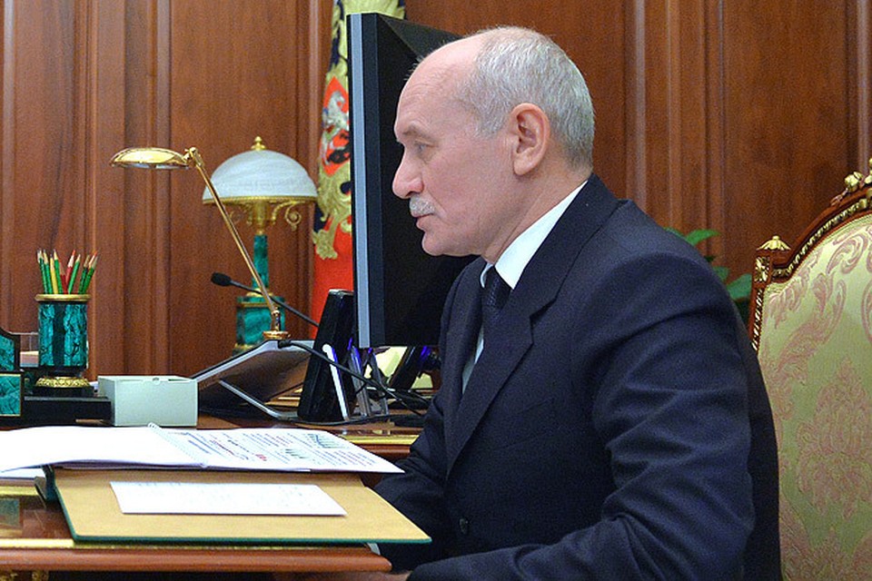 Глава Башкирии Рустэм Хамитов на встрече с президентом Путиным.