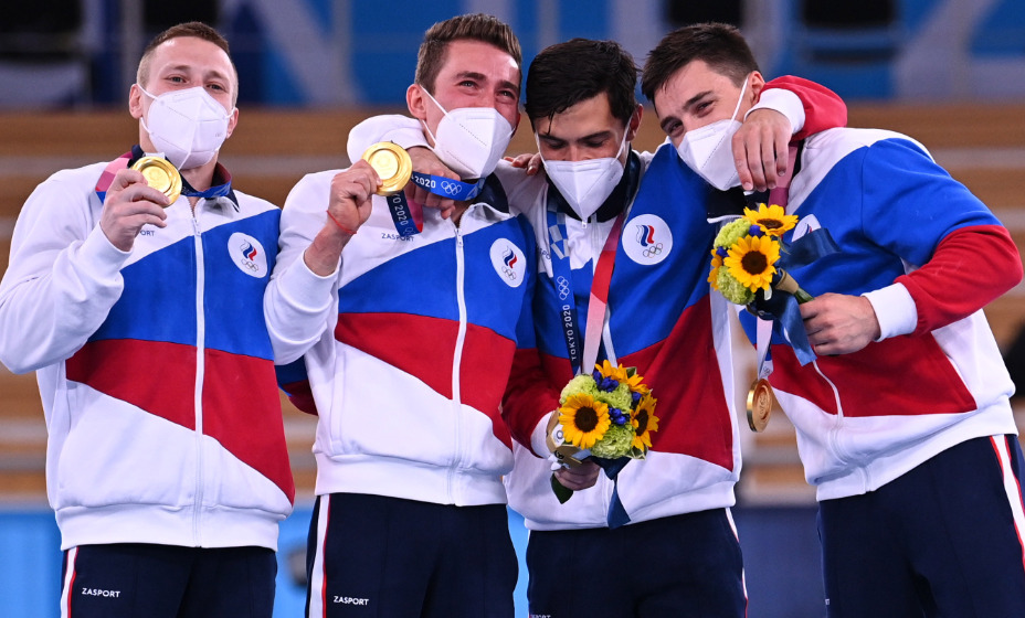 Мужская сборная России по спортивной гимнастике - олимпийские чемпионы Игр-2020 в Токио. Фото: Reuters