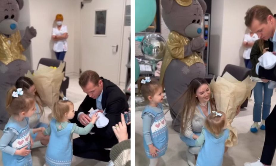 Дмитрий Тарасов встречает супругу Анастасию Костенко с долгожданным сыном. Фото: Скриншот Инстаграм Дмитрия Тарасова