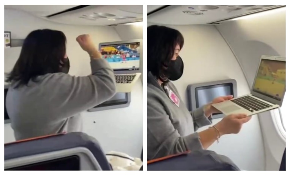 Глава Федерации лыжных гонок России Елена Вяльбе следит за Большуновым и Спицовым даже в самолете. Фото: ОКР