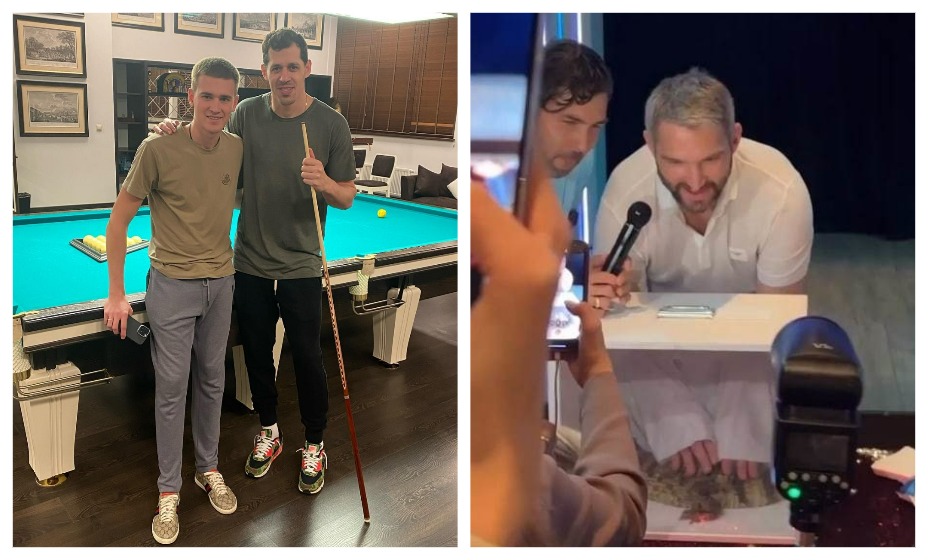 Евгений Малкин сыграл в бильярд, а Александр Малкин нащупал крокодила. Фото: Соцсети